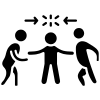 Icon Belastung Konflikte - 3 Männchen in schwarz
